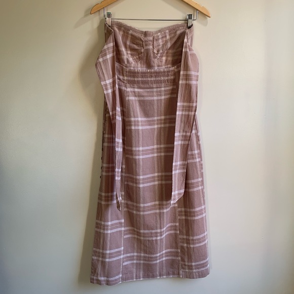Free People Life Like This Linen Strapless Midi Dress - Picture 4 of 15